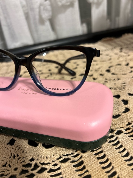 Kate Spade Jalinda black-to-blue gradient cat-eye prescription eyeglasses. - Picture 3 of 10
